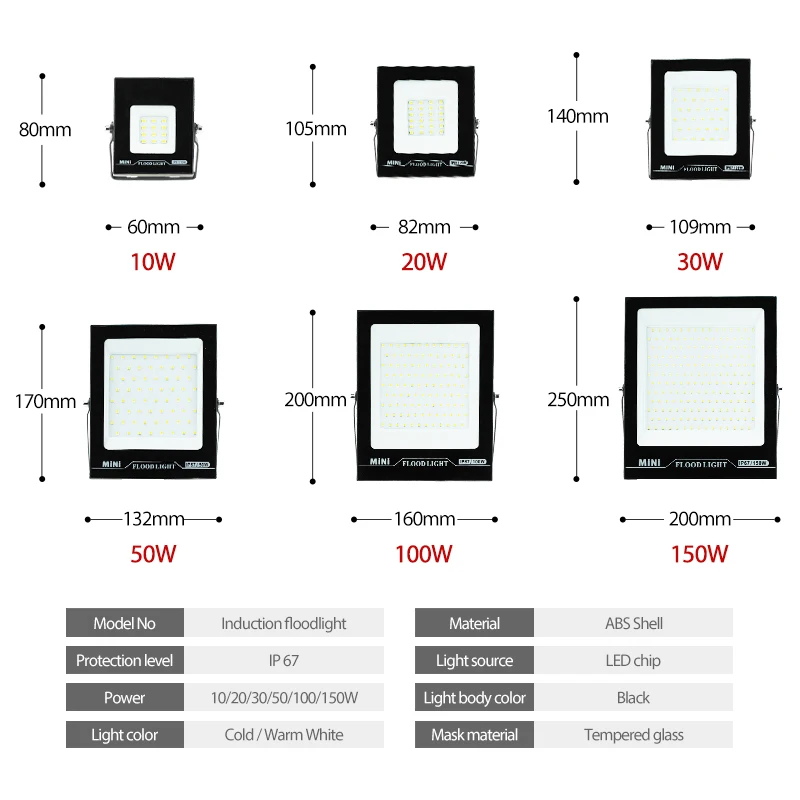 LED Floodlight Outdoor Waterproof IP67 50W AC 220V 230V 240V Spotlight Wall LED Street Lamp Landscape Lighting