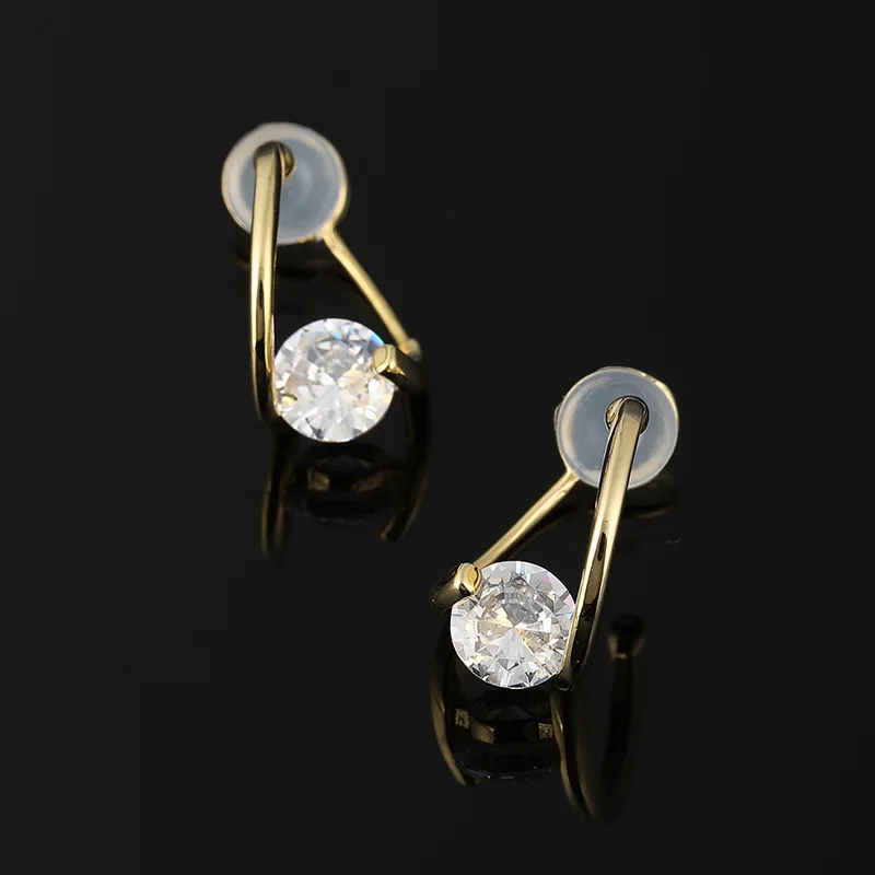 Simple Silicone Mosquito Coil Ear Clip Without Pierced Simple Zircon Earrings Cross Jewelry Female Gift Hot Sale
