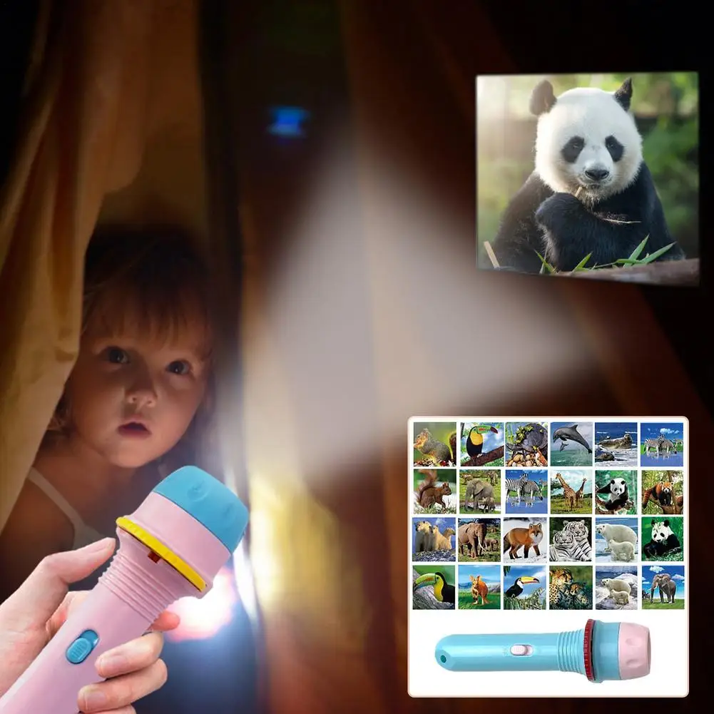 Slide Projector Animal Fruit Cartoon Projection Flashlight Toy Flashlight Children Projector Toy Child Slide Projector Lamp Toys