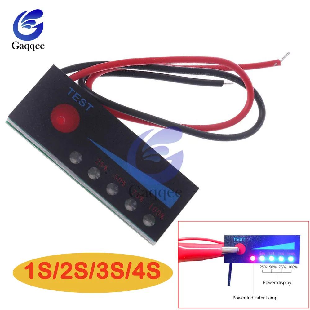 1S2S3S4S 12V Lead Acid Battery18650 Li-ion Lipo Lithium Battery Level Indicator Tester LCD Display Meter Module Capacity