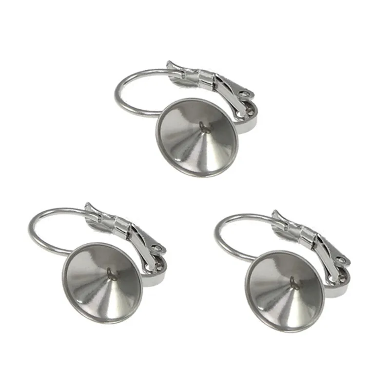 10PCS/lot Wholesale Stainless Steel France Clasp Hooks Cabochon For Jewelry DIY Making Earring Hooks Base Setting Findings