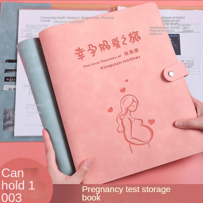 Pregnancy Check-up Storage Booklet Loose-leaf Cute Portable Check List File Folder Obstetric Check-up Storage Book A4