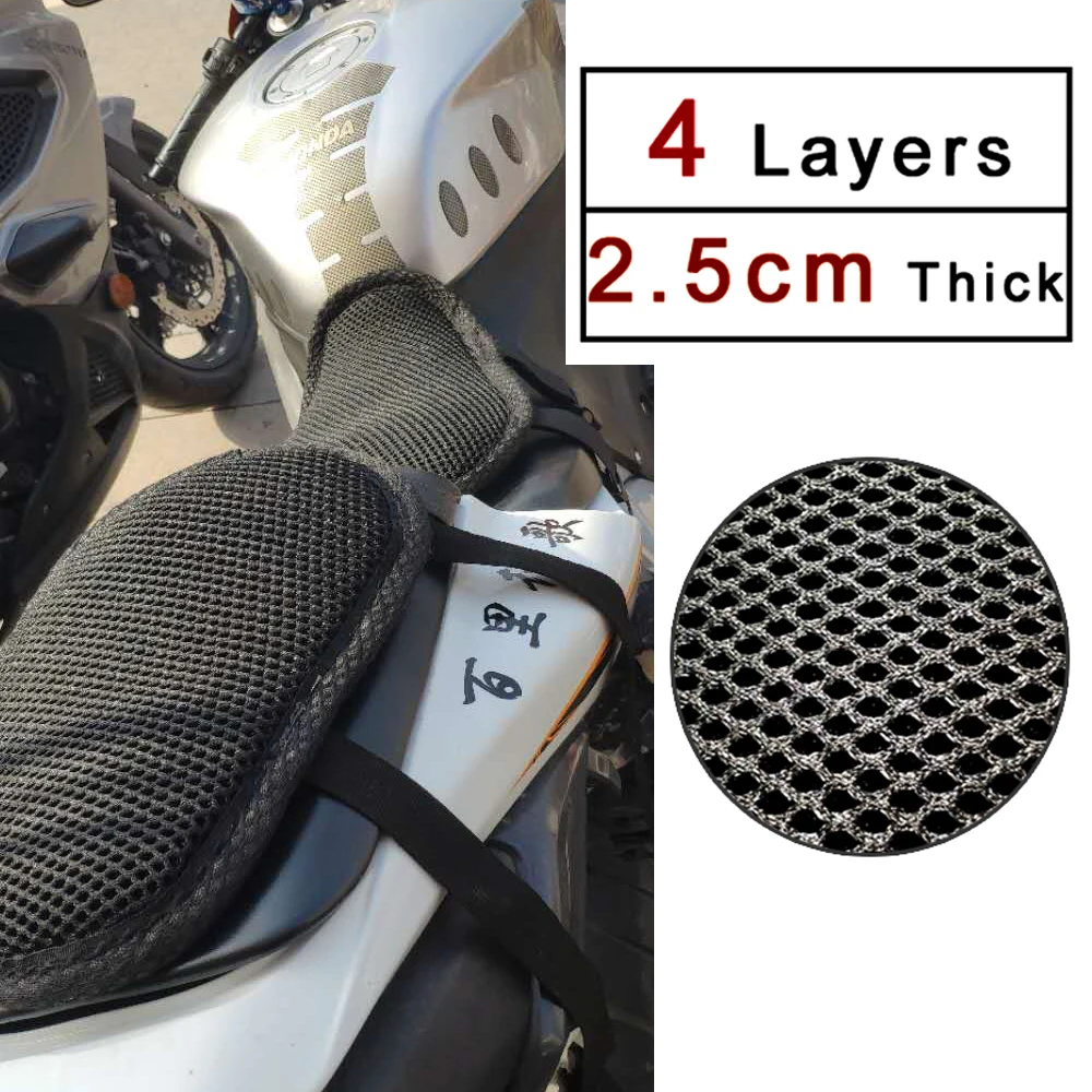 

REESSOR Motorcycle Summer Seat Cooling Cushion Heightening and thickening Comfortable Seat Cover Universal Mat Pad for Motorbike