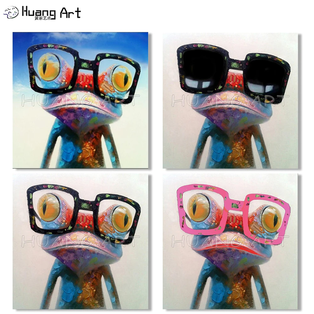 Free Shipping Best Seller Funny Frog Oil Painting Artist Hand-painted High Quality Colorful Modern Decorative Frog Oil Painting