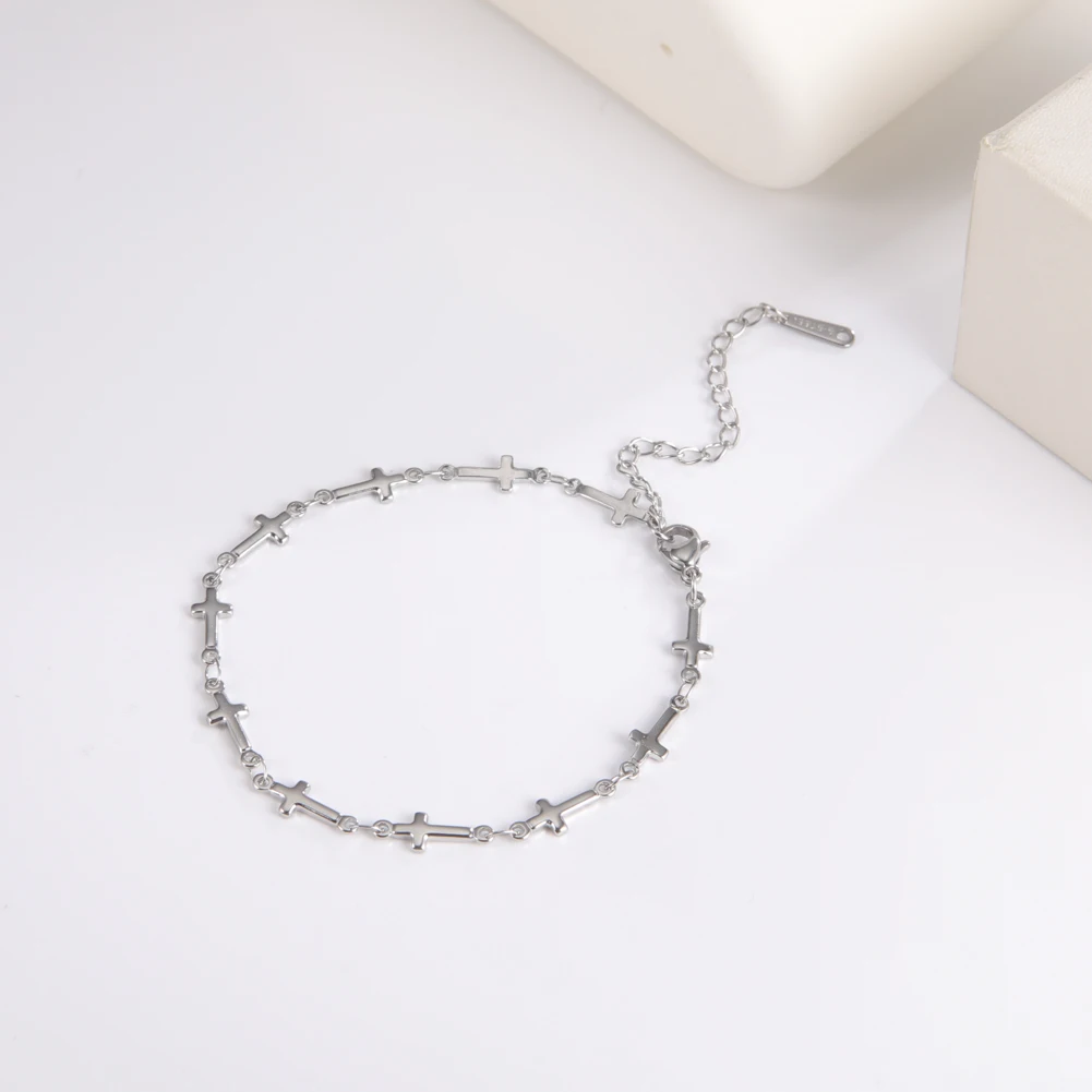 Skyrim Mode Kreuz-Armband Edelstahl Verstellbare Armbänder Jesus Christlicher Schmuck Geschenk für Frauen Großhandel – Detail 5