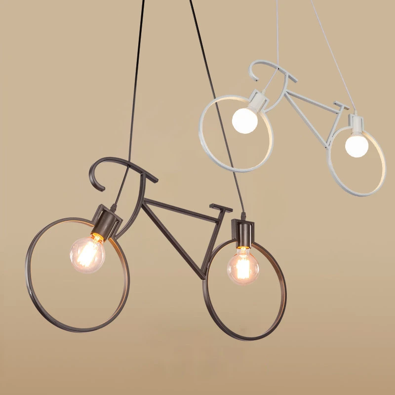 

Industrial Pendant Lights Vintage Iron Bicycle Hanglamp For Bedroom Dining Room Bar Decor E27 Luminaire Suspension Loft Fixtures