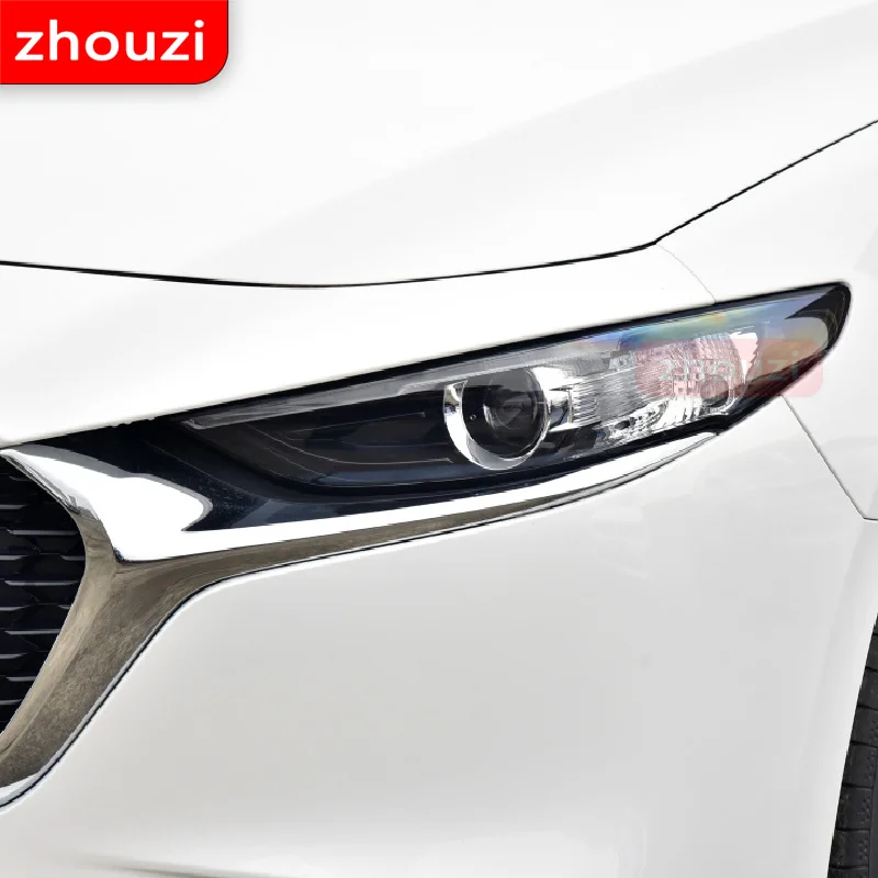 2 Pcs For Mazda 3 6 CX-3 CX-5 CX-9 Car Headlight Protector Tint Protective Film Front Light Transparent TPU Sticker Accessories