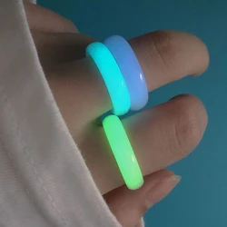 Glowing In The Dark Ring Luminous Stone Ring Cool Party Jewelry Couple Fashion Ring Gift