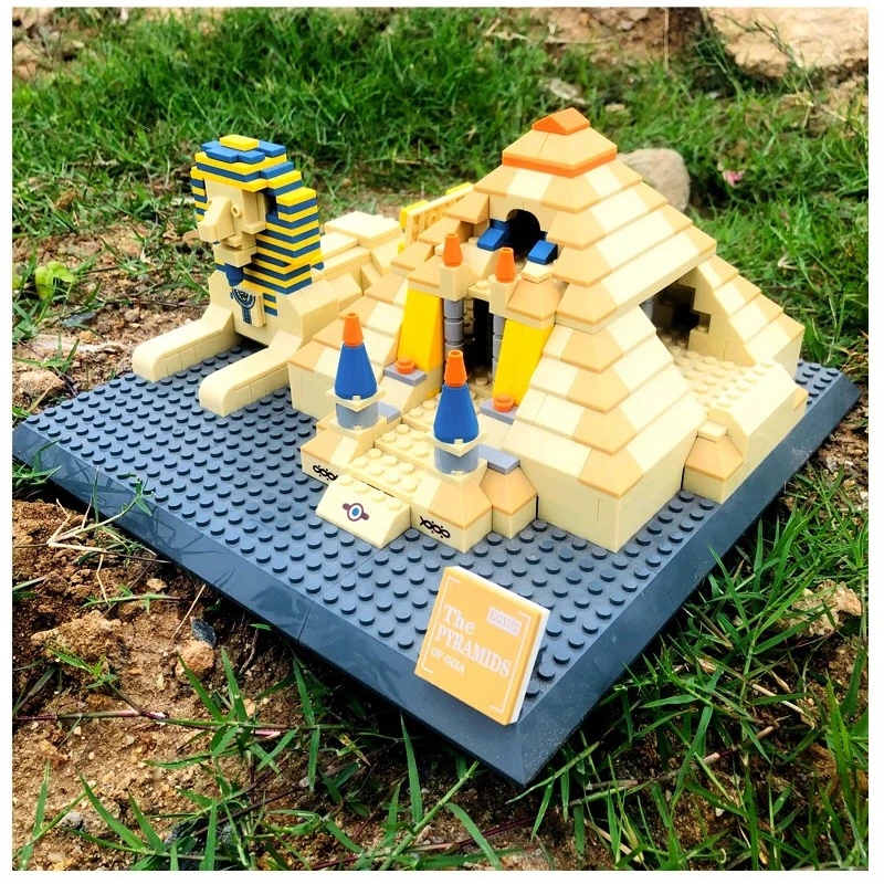 Architecture Egypt Pharaoh Pyramid Building Blocks Sets Bricks Classic City Skyline Model Kids Toys Gifts Collection