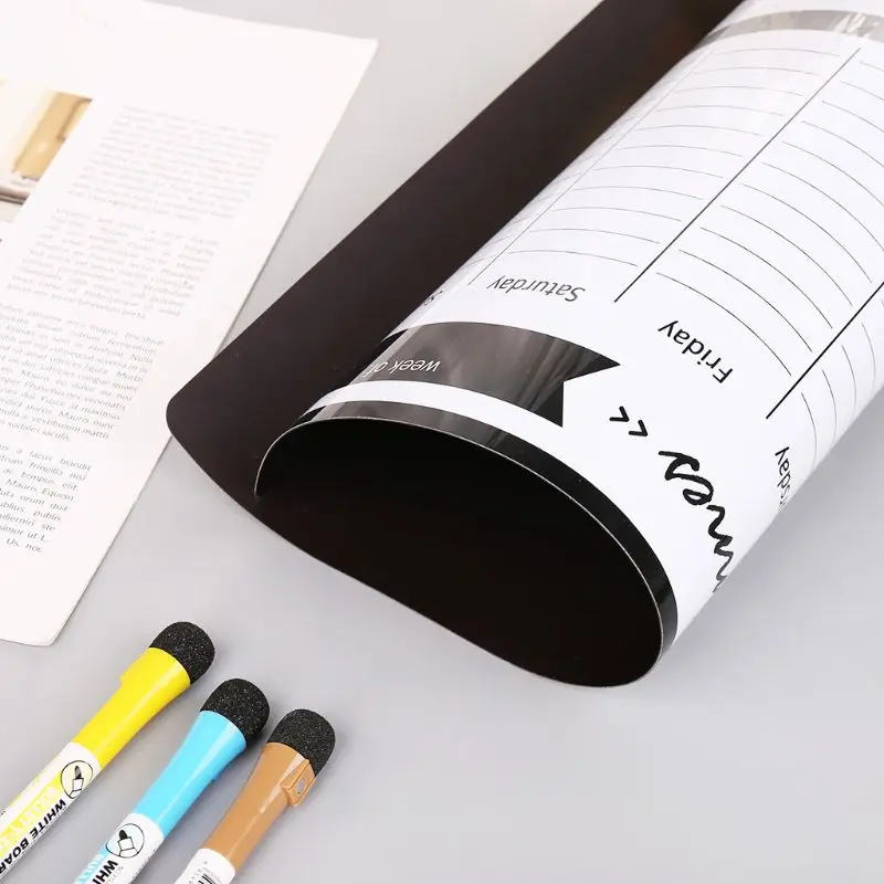 Weekly Planner Soft Whiteboard Fridge Magnets Message Remind Memo Pad M5TB