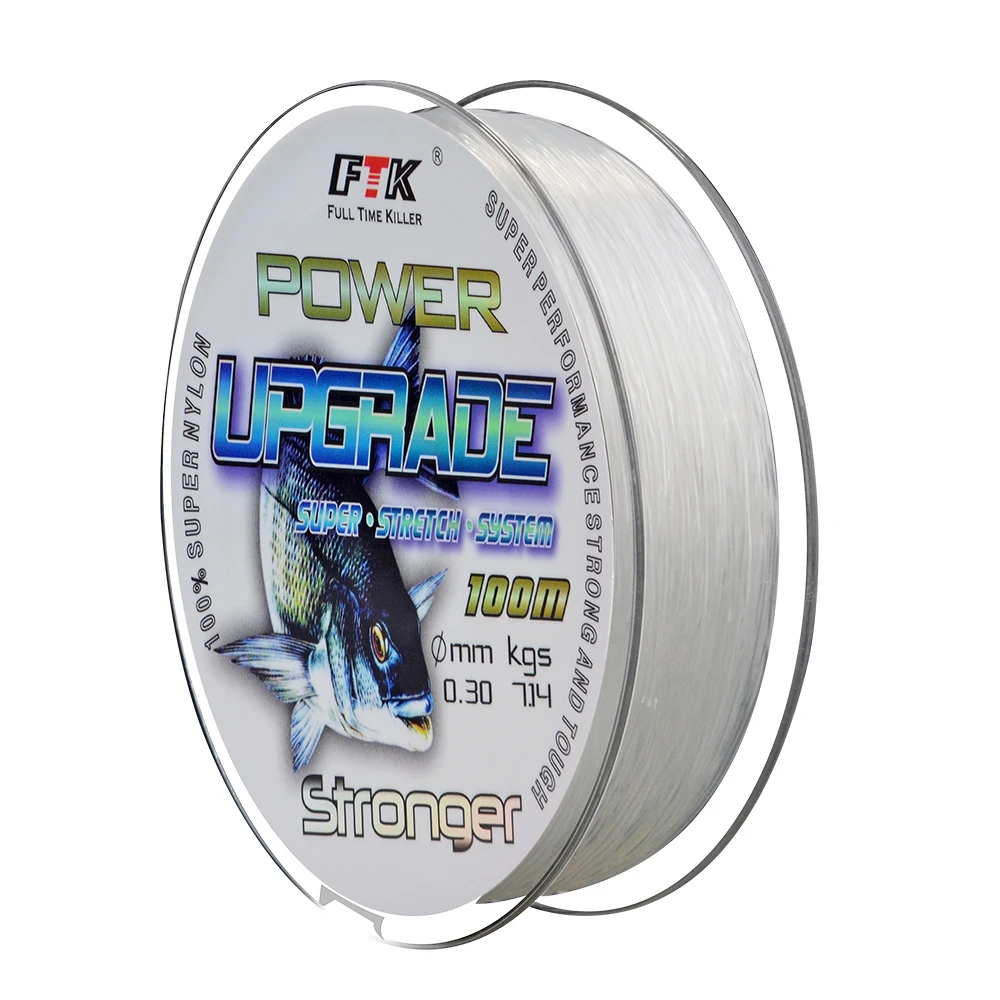 FTK 100M Super Strong Nylon Fishing Line 4.136LB-34.32LB Freshwater Carp Line Fishing Accessories 0.14mm-0.50mm