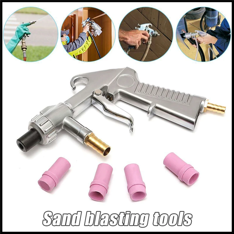 

Pneumatic sandblasting machine feed spray gun air siphon sandblasting grinding tool ceramic nozzle tip kit power tool