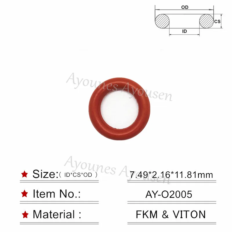 200pieces 7.49*2.16mm fuel injector seals Oring for Mazda Engine replacement parts (AY-O2005)