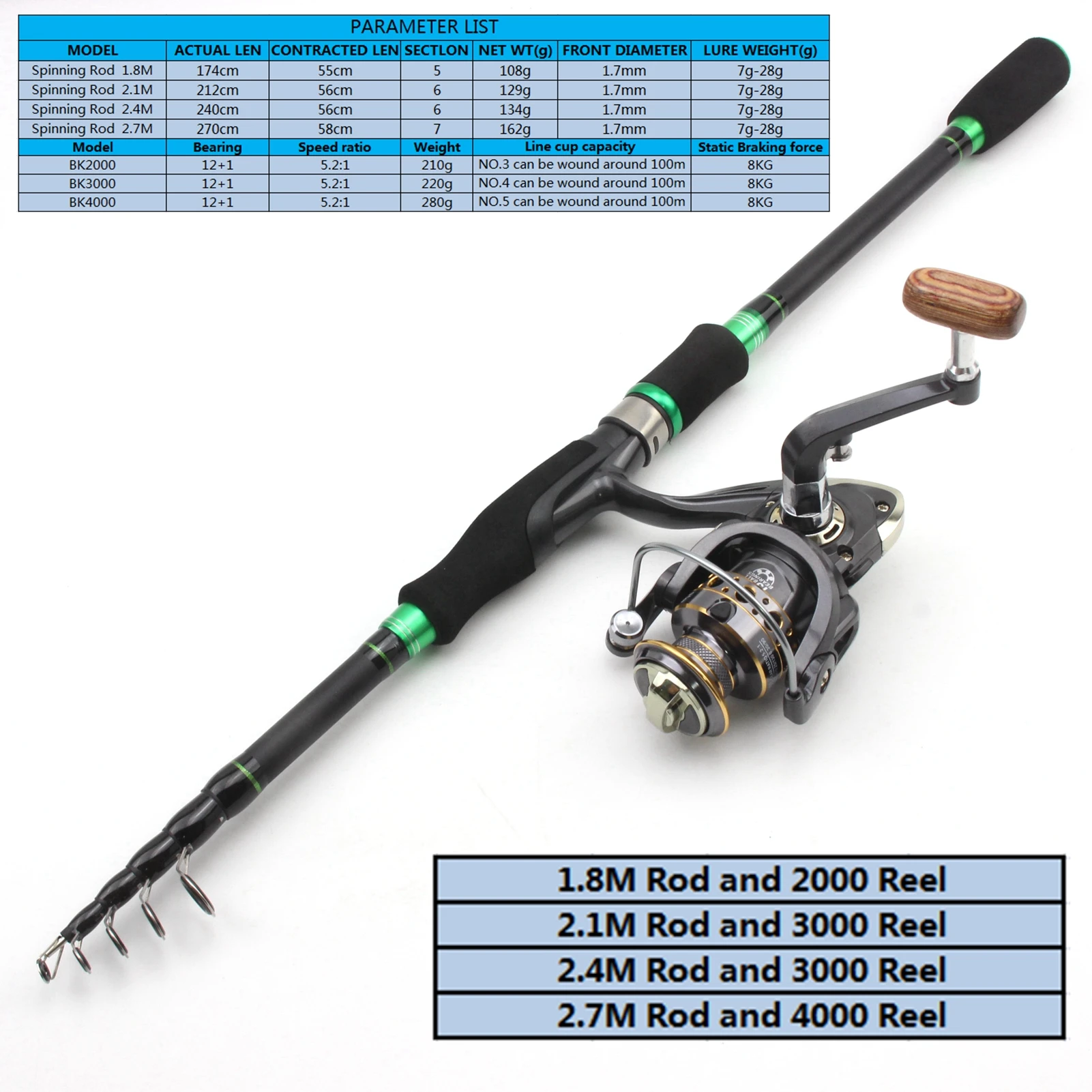 NEW 1.8m2.1m2.4m2.7m telescopic fishing rod and Reels bag set Travel Fishing Trout Rod Reel Combos vara de pesca com molinete