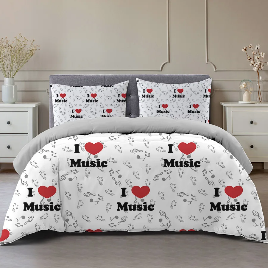 

ovely Heart-shaped Fashion Print Love Bedding Set Duvet Cover Bedroom Pillowcase Duvet Cover Bed Single Double Size(No Sheet)