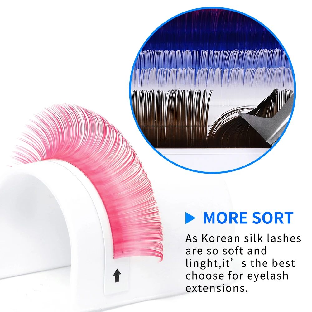 Wendy Lashes 8 Colors Colored Eyelash Extension Makeup 16 Row Individual Lash Soft Natural Faux Mink Rainbow Eyelash Cilios Mix