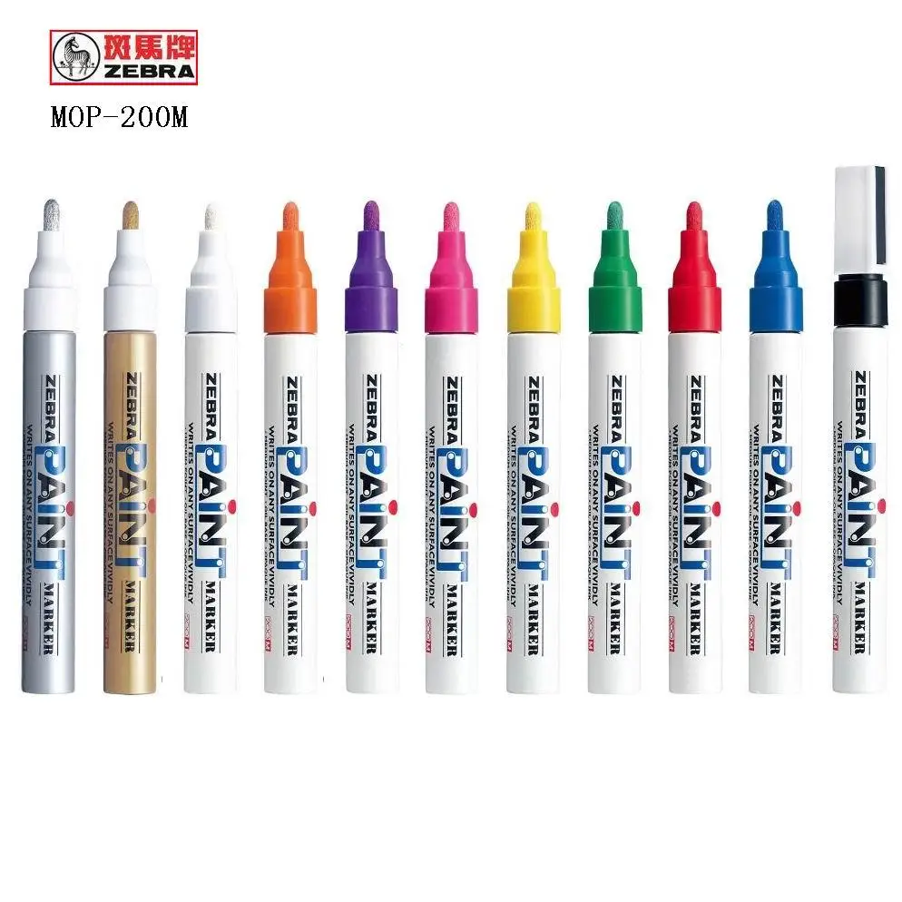 1 Piece Zebra MOP-200M Paint Marker Writing Pen Oil Base Opaque ink Medium Point 11 Colors for Choose