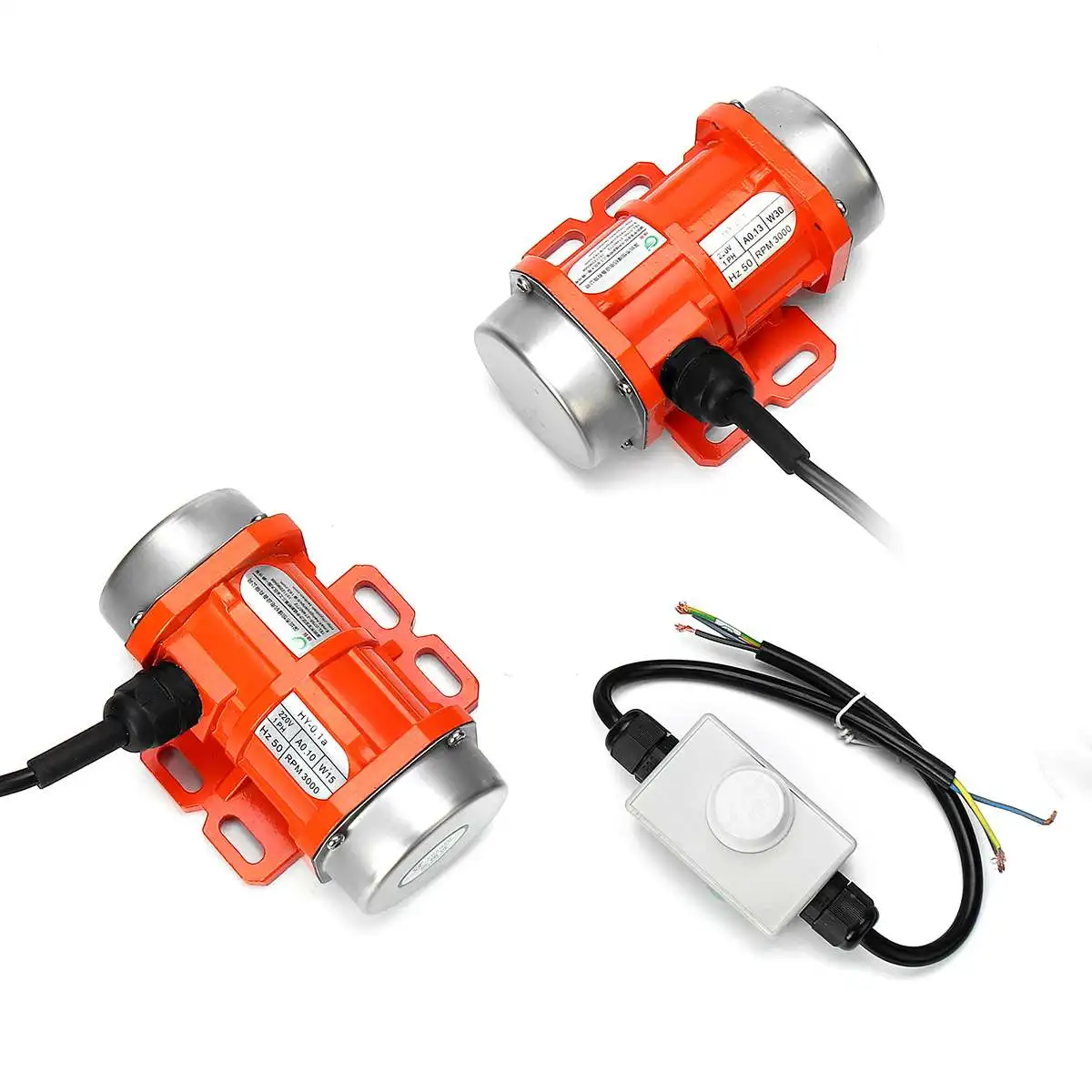 15W 30W 220V Vibrating Motor Adjustable Speed for Feeding Machine, Shotcrete Machine, Washing Machine + Motor Speed Controller