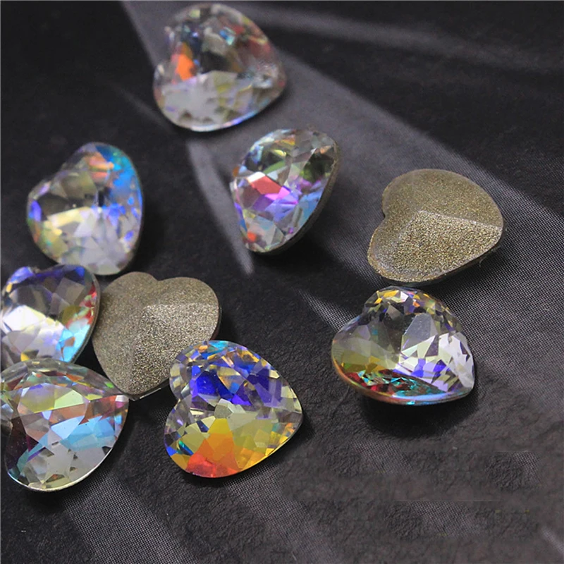 Nail Art Crystal Rhinestone AB Smart Color Pointed Bottom Elf Stone 3D Fashion Fingernail DIY Decoration Accessories 20/50pcs