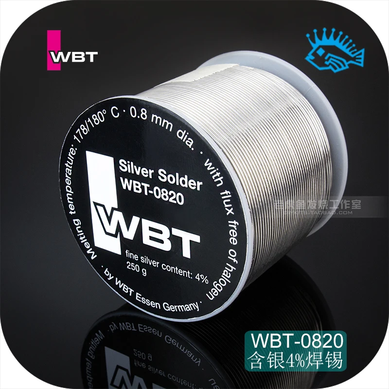 1 meter/5 meter/20 meter/70 meter Germany WBT-0820 0.8mm silver 4% fever audio low melting point solder wire tin-wire