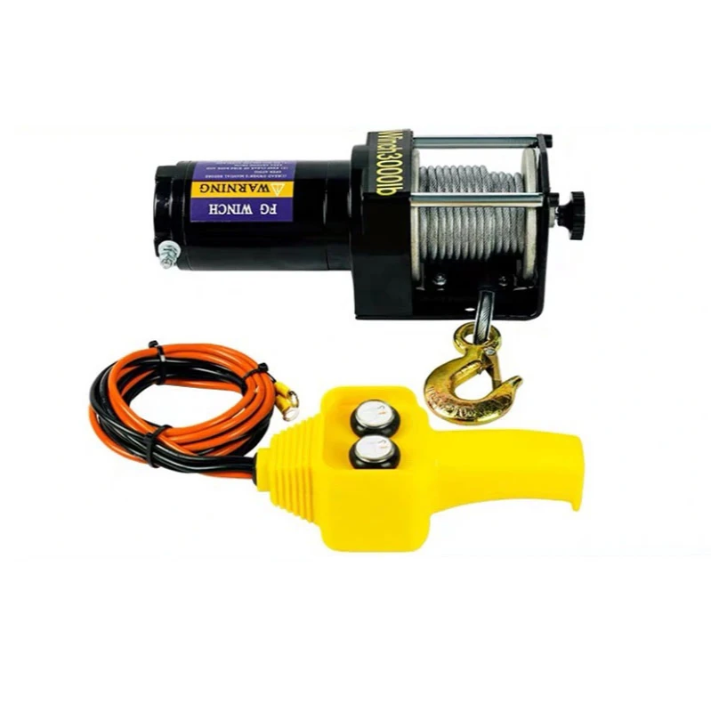 12V/24V electric winch 3000lb off-road heavy truck trailer 600kg 6M steel cable electric winch kit