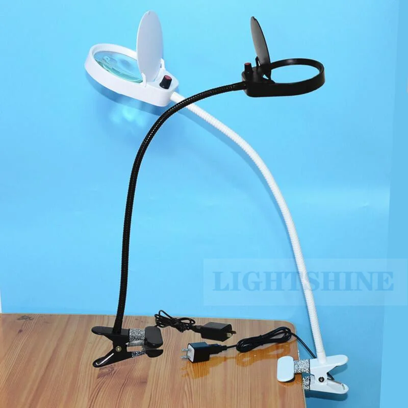 Clip-On Magnifying Glass Adjustable Led Lamp Repair Reading Table Lamp The Main Lens Auxiliary Lens 10times