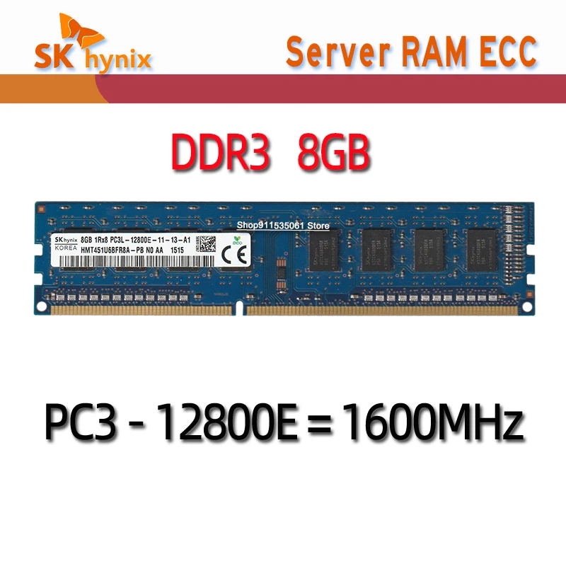 

SK Hynix DDR3 8GB 1600MHz PC3L-12800E 2Rx8 ECC Server memory RAMs