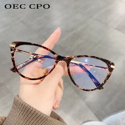 OEC CPO Ladies Cat Eye Glasses Frames Women Brand Designer Clear Lens Eyeglasses Optical Frame Female Fashion Eyewear O1321