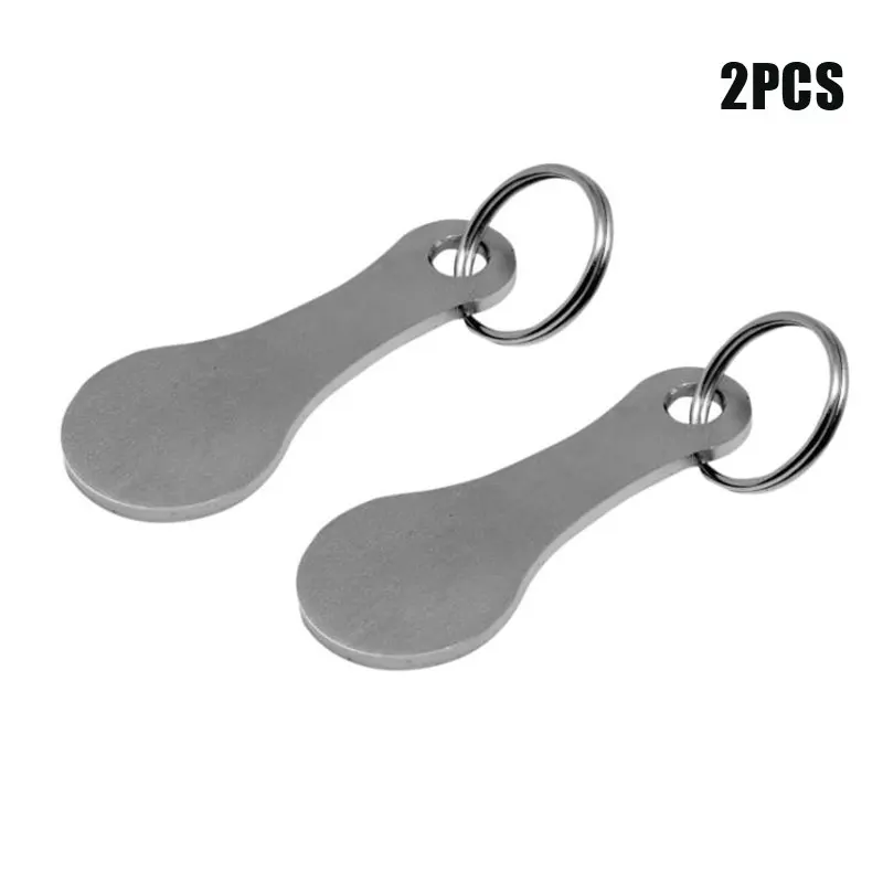 2 Packs DIY Shopping Trolley Tokens Couple Key Chains Decorative Key Hook Keyrings Aluminum Alloy Key Ring Coin Holder Keychain