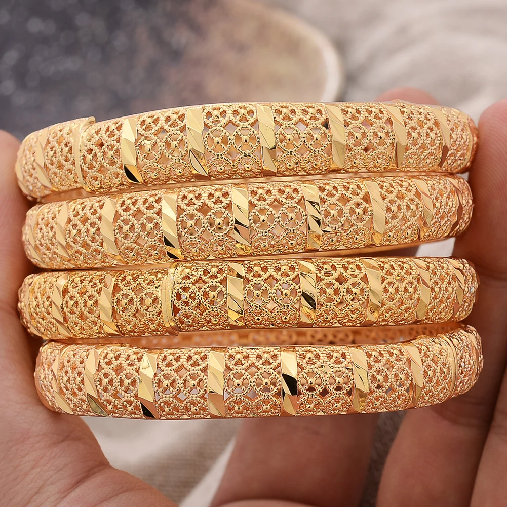 

New Design 24k Gold Color Africa Jewelry Ethiopian Bangles Bracelet Dubai Bangles For Women Gifts Bangle Charms Birthday Gifts