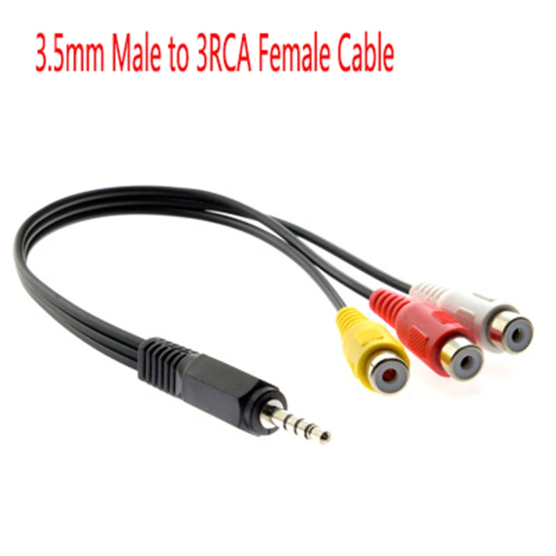 Mini AV Male To 3RCA Female M/F Audio Video Cable Stereo Adapter 3.5mm Aux Stereo Audio RCA AV Audio Video Adapter Cord