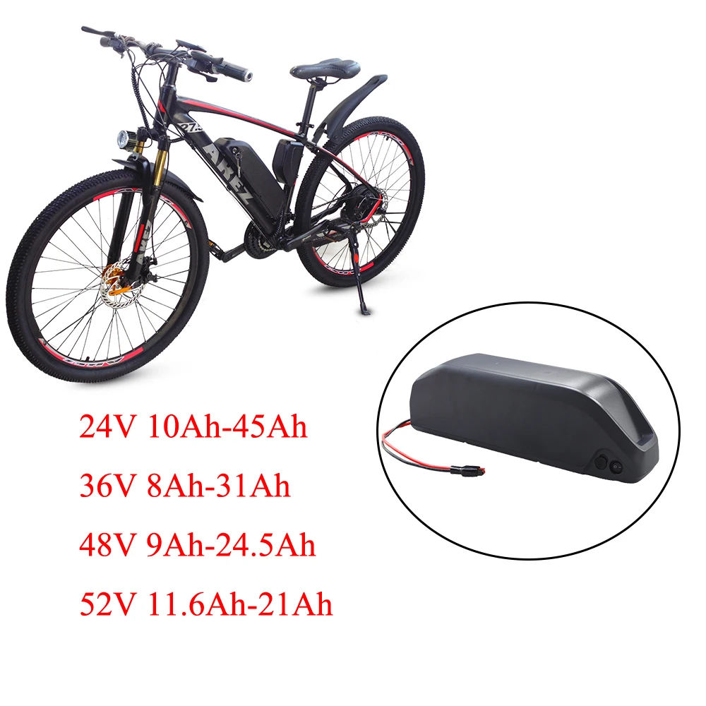 AOSTIRMOTOR Ebike Shark Battery Pack 36V 48V 52V 10.4Ah 13Ah 15Ah 17.5Ah Down Tube Electric Bike Batteries with Charger