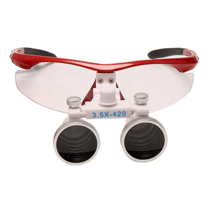Imagem -02 - Caixa de Metal 3.5x Facilidade Médica Ângulo Ajustável Olhos Tamanho Led Farol Dental Ferramenta Ampliador Dentes Orais Nariz Médico Lupa