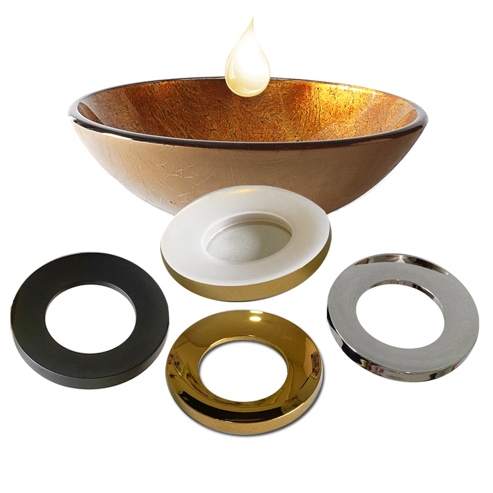 Bathroom Sink Vessel Mounting Ring For Glass Basin Fixture Black Chrome Pad Mounting Ring Sink Pop Up Avaliable Home Renovation