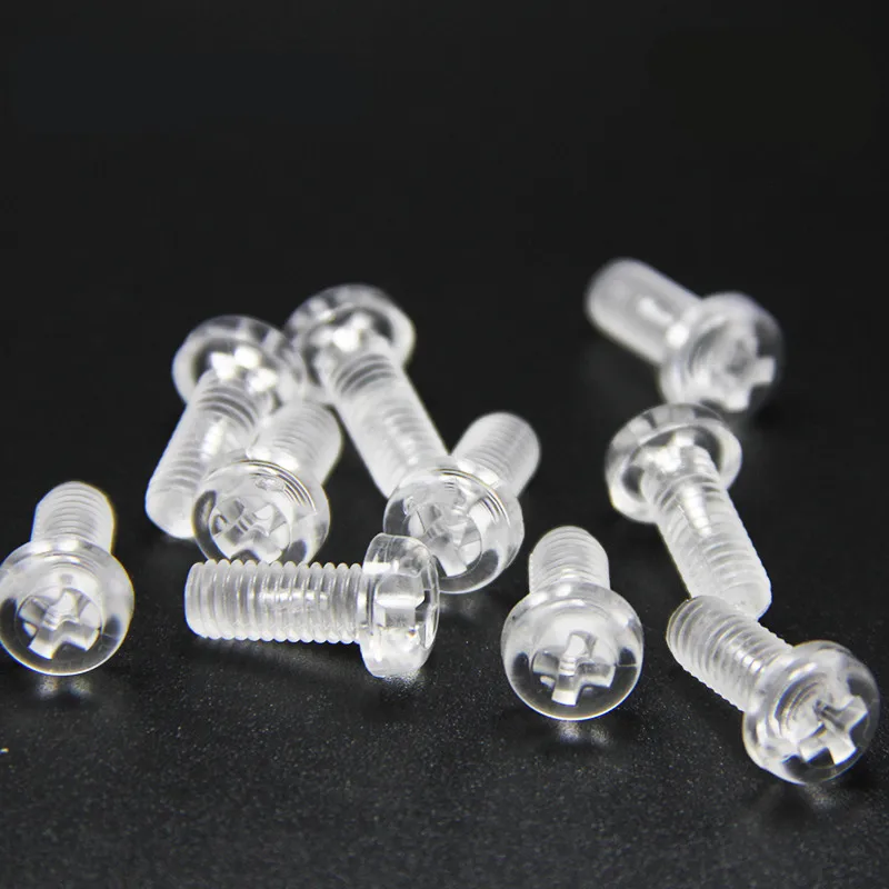 

50pcs M2 M2.5 M3 M4 M5 Transparent Acrylic Cross Round Head Nylon Screws Plastic Phillips Screw