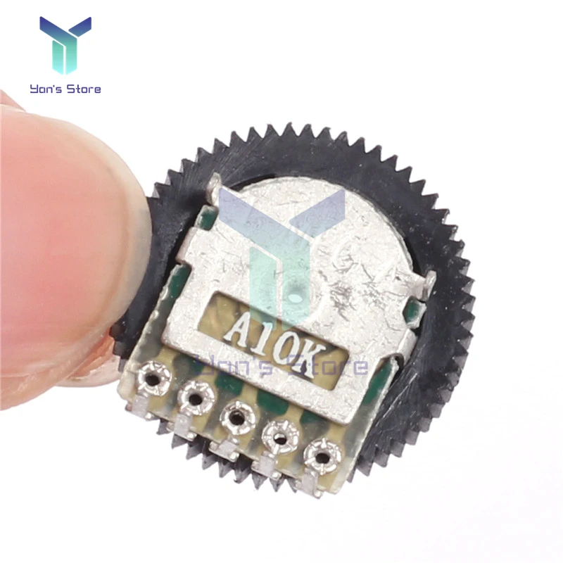 10PCS/Lot A103 10K Ohm 5 Pins Dial Wheel Potentiometer Audio Stereo Volume Gear Switch Control for Radio MP3 MP4