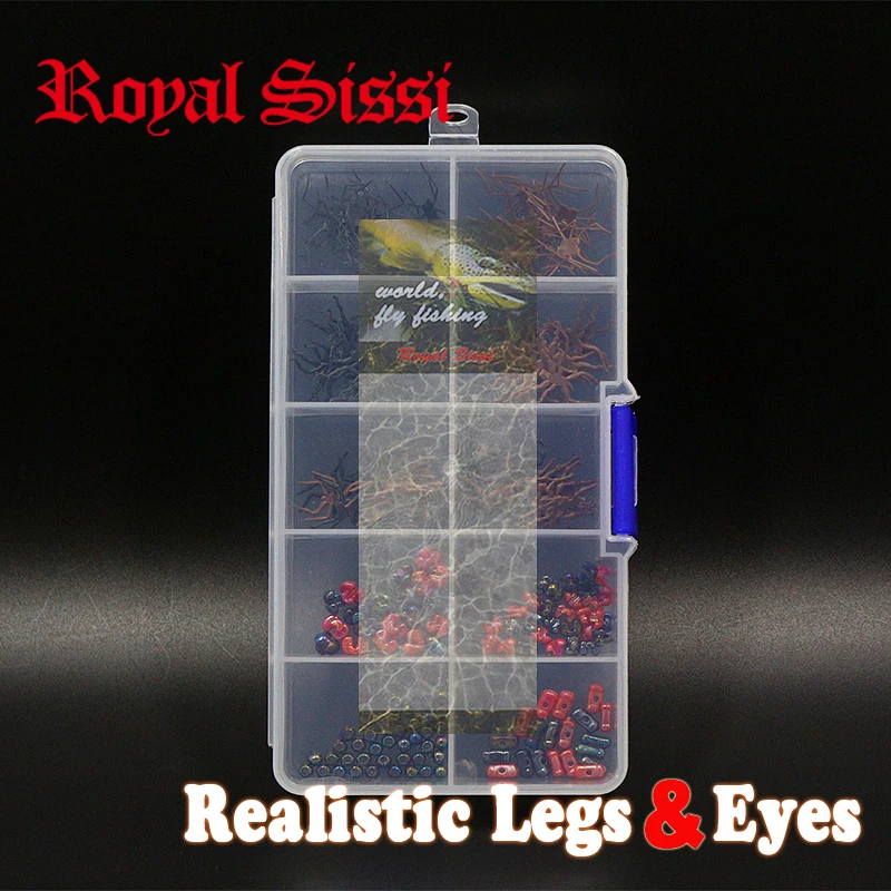 

Royal Sissi universal set realistic insect eyes &rubber legs of terrestrial insect fly fishing lures bionic fly tying materials