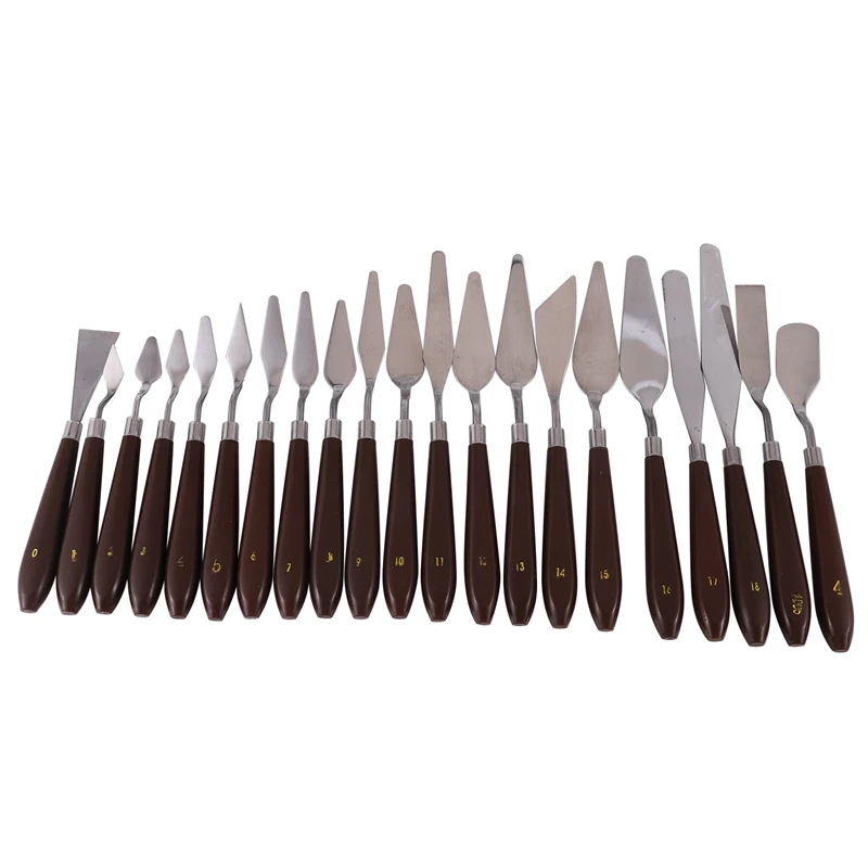 High quality 21 pcs of oil painting knifes set oil painting scraper stainless steel palette knife painting tools art supplies