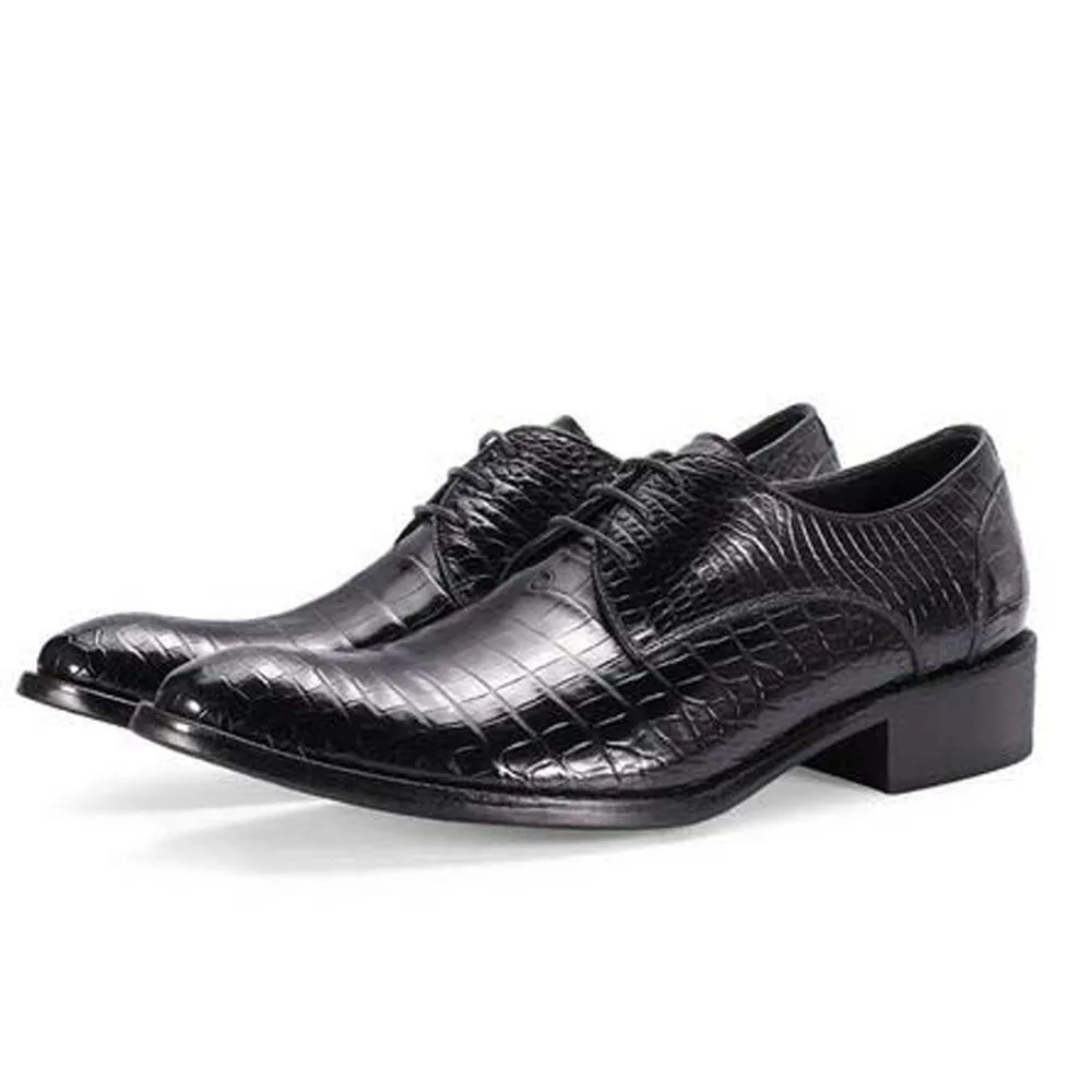 piliyuan new crocodile  pointed  Leather men dress shoes  male  breathable  manual  business  male  black  men formal shoes