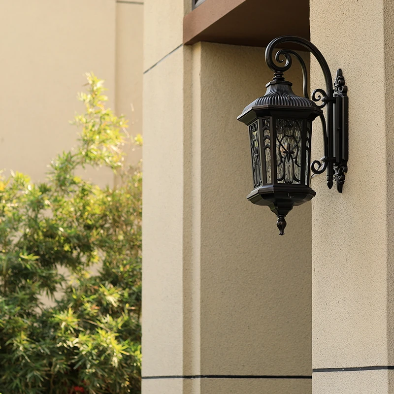 Outdoor Wall Lamp Fixtures Retro Porch Light Vintage Led Night Lighting For House Gate Patio Garden Waterproof Luminaire Black