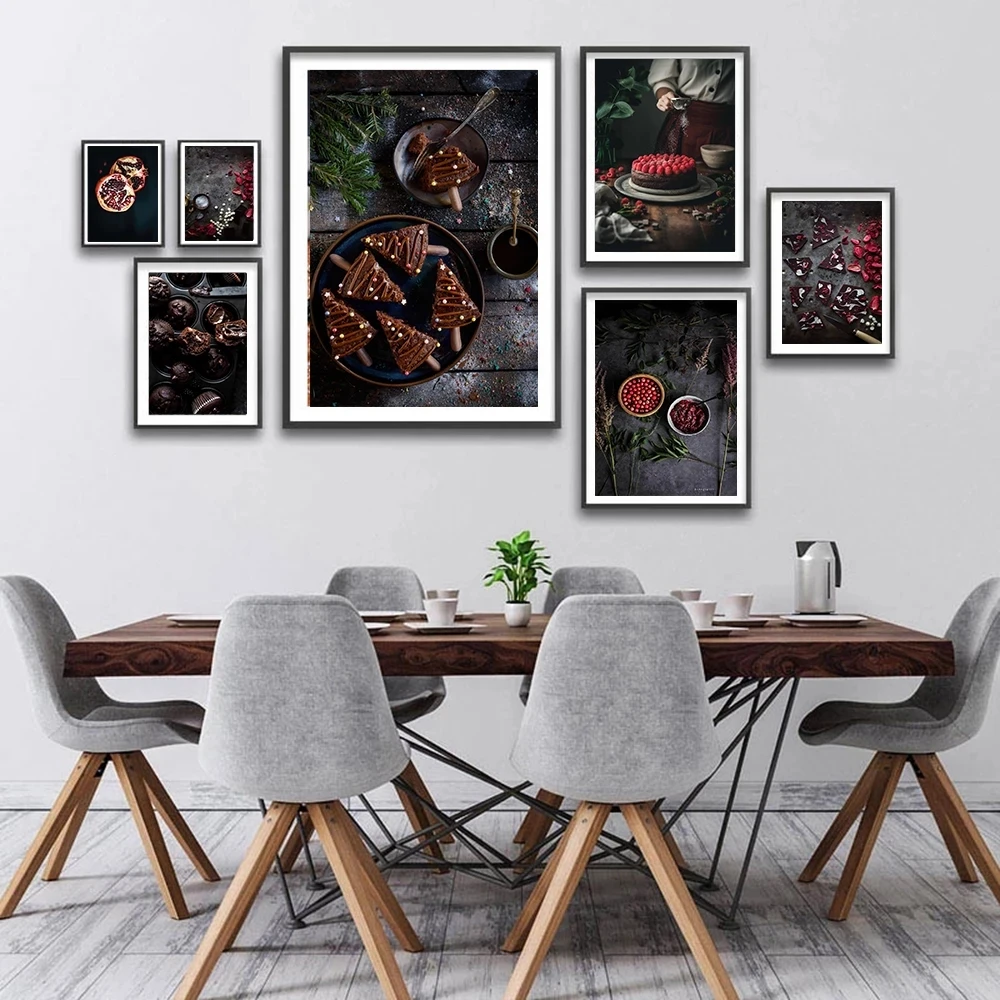 Pomegranate Chocolate Fruit Canvas Painting - Restaurant Kitchen Home Decor Wall Art Food Poster Modular Picture