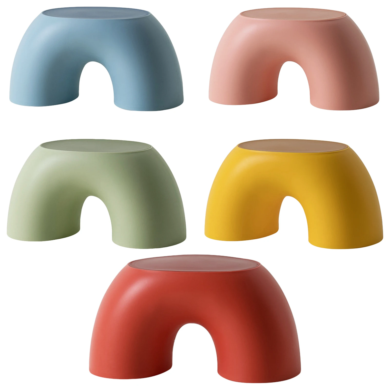 Einfache Semi-ring Regenbogen Kleine Bank Hause Indoor Stuhl Kinder Hocker Fußteil Möbel Hocker für Kinder Schlafzimmer