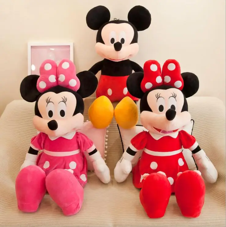 40/50cm Mickey Mouse Minnie Plush Dolls Animal Stuffed Toys Birthday Christmas Gift for Kids