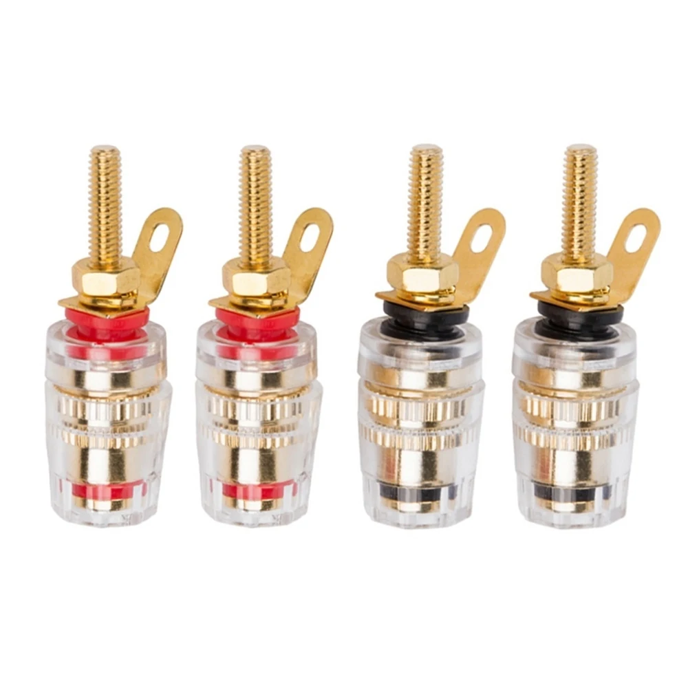 

Binding Post Amplifier Speaker Connector 4MM Black Red HIFI Cable Terminals Gold Plated 4PCS