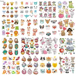 Prajna Iron On Cute Animal Patches For Kids Clothing DIY T-shirt Applique Heat Transfer Vinyl Unicorn Owls Patch Thermal Sticker