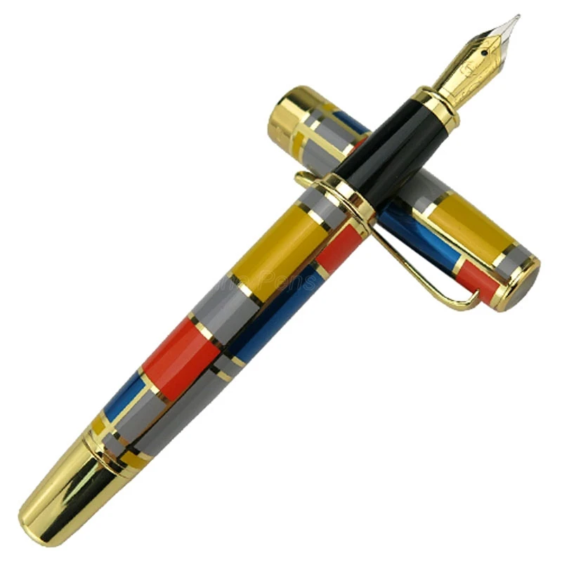 Hero 767 Luxury Fountain Pen With Golden Trim Colored Ink Pen Iridium Medium Nib For Business Professional Writing Gift Pen