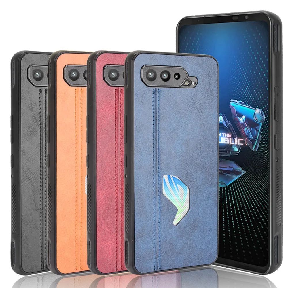 For ASUS Rog Phone 5 Case For Rog 5 Rog5 Case Suture Soft Edge PU Leather Hard Phone Cover For ASUS Rog Phone 5 Case