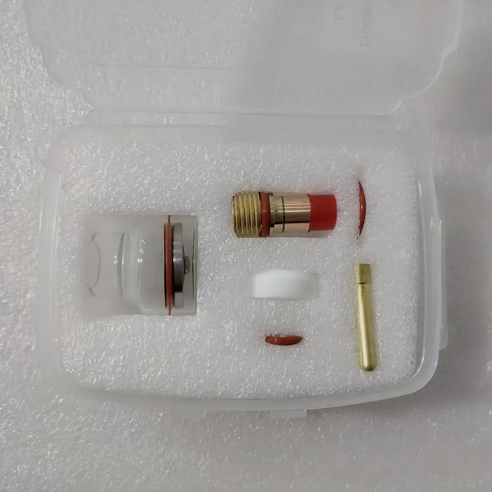 1Set TIG Welding Torch Kit Accessories  Torch Gas Lens Copper Collet  Glass Cup For TIG-17/18/26 Argon Arc Welding