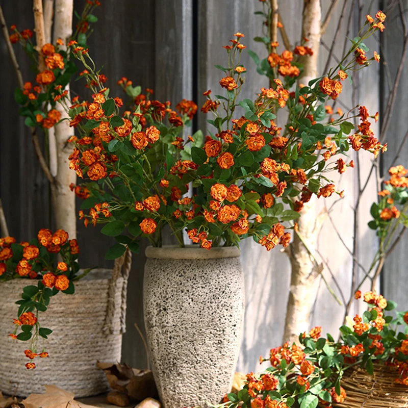 

Artificial Plants Pastoral Rose Wedding Christmas Decor Modern Home Livingroom Decoration Nordic Flower Bouquet Ornaments