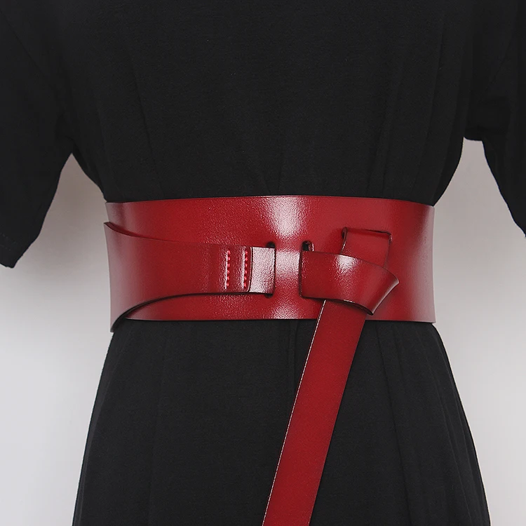 Luxury Designer Brand Genuine Leather Belts For Women Soft Wide Long Belts Fashion Waistband Waist Harness Belt Dress Suspenders